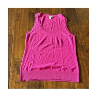 WORTH Women's L Cashmere-Silk Sleeveless Scoop Neck Knit‎ Sweater Vest Pink 90s